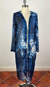 Noisy May Blue Tie Dye Sheer Cardigan Duster