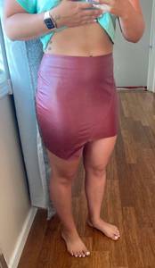 SheIn Red Faux Leather Skirt