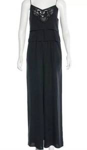 Loeffler Randall Silk Black Wide Leg Jumpsuit