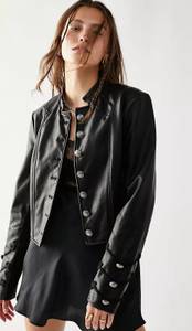 Free People Carissa Vegan Leather Jacket Size M