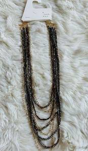 A New Day Brown 8 Row Beaded Necklace NWT