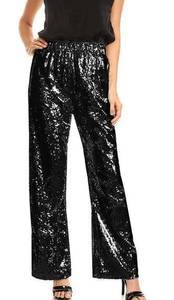 a.n.a NWOT  Kaci High Rise Sparkly Sequin Flare Wide Leg Pants Black Womens Medium