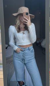 puff sleeve crop top