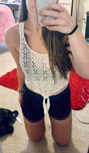 Lace Tie Tank Top Crop Top