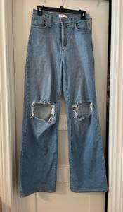 Wide Leg Distressed Jeans