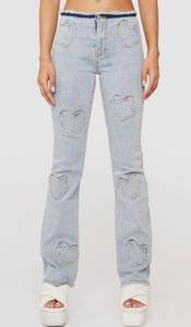 Edikted Pearl Heart Jeans