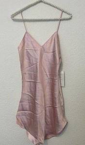 Victoria's Secret Vintage Victoria Secret 100% Silk Slip Dress Baby Pink Original Tag 1970s NEW