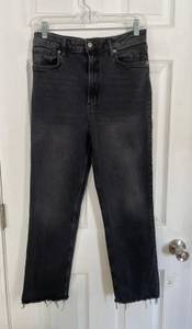 Free People High Waist Slim Straight Black Jeans Size 30