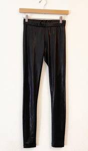 AQUA  Full Length Shimmer Leggings Black Size XS