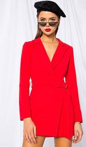 Superdown NWT Joan Red Belted Lined Blazer Dress Small