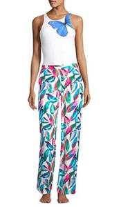 NWT  Mila Graphic Pants Leaf Palm Printed XS