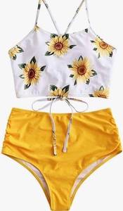 Zaful 🆕  sunflower high waisted bikini size small