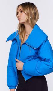 Light Blue Cropped Puffer Jacket