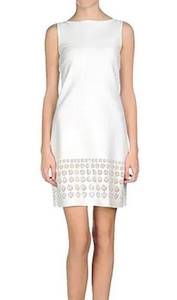 Chiara Boni La Petite Robe Uma Laser Cut Sleeveless White Dress 40 US 4