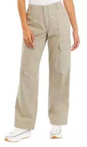 Twill Elastic Waist Cargo Pants 