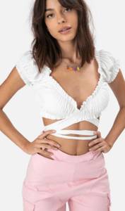 White Wrap Around top