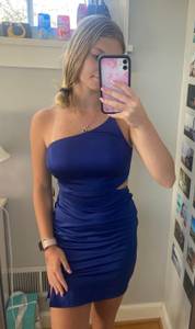 Blue satin  dress