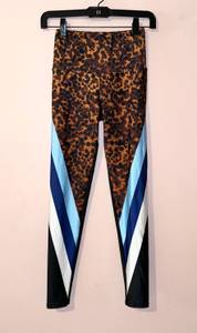 Gold Sheep  Cheetah Print Stripe Leggings Size XS NWOT!