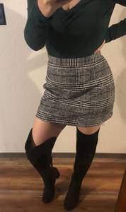 SheIn Black And White Plaid Skirt