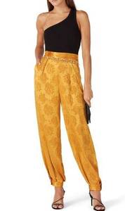 Ronny Kobo Kristine Golden Silk Tapered leg jacquard harem style pants size XS