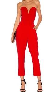 Red Cherri Sweetheart Jumpsuit NWOT Size‎ P