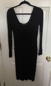 Boohoo Long Sleeve Black Dress