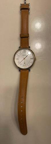 Fossil Watch Tan Leather Gold Face