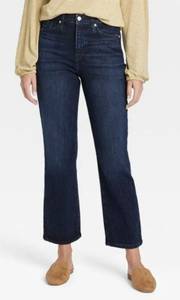 NWT Bootcut High Rise Jeans Straight Leg Dark Wash Denim