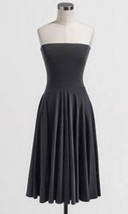 Charcoal Cotton Strapless Dress