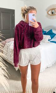 Urban Outfitters Cropped Fuzzy Hoodie