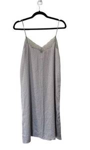 NWT Zara Satin Lace Mini Sleep Camisole Dress Gray Sz M