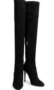 Women's Black Turner 110 Stretch-suede Over-the-knee Boots Size 35.5