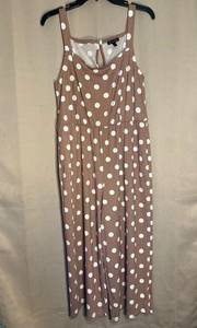 As U Wish Large Polka Dot Cropped Jumpsuit - Pink