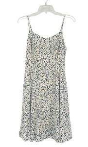 Old Navy  Ditzy Floral Cami Dress White Green Yellow Smocked Sleeveless Size M