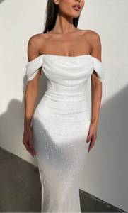 White Sequin Maxi Dress