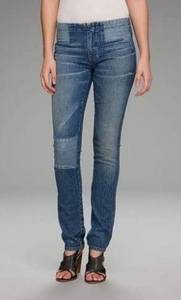 Vince Patchwork Straight Leg Ankle Jeans - Size 26 - Low Rise - Shadow Pocket