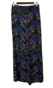 Lush Clothing Boutique Lush Floral & Chevron Wide Leg Palazzo Pants S