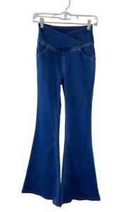 Halara crossover waist flare jeans S