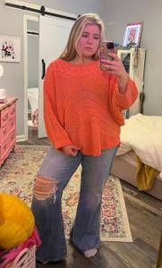 Boutique Crochet Orange Top