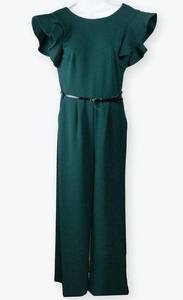 Calvin Klein Emerald Green Belted Women Wide Leg Jumpsuit 4 NWT