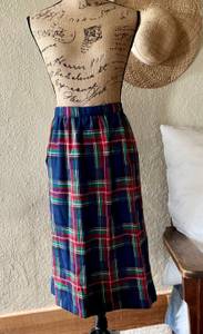 Vintage Folio Fire Islander Wool Plaid Skirt