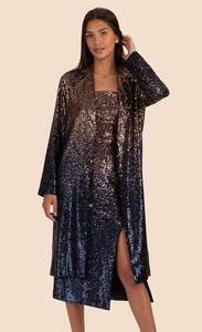 NEW  Pisces Ombre Sequin Long Duster Jacket in Moonstone/Midnight