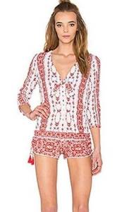 Saylor Gina printed romper red, white and blue size Small, EUC