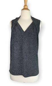 Grace Element Black Metallic Blouse | Small | Sleeveless Elegance