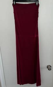 LA Made NWT Burgundy  strapless dress or maxi skirt XS