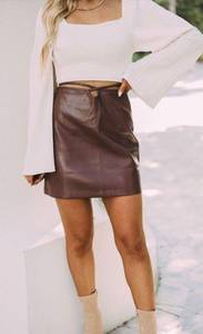 Brown Leather Skirt