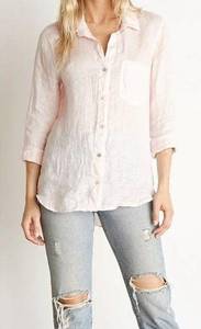 Bella Dahl Pocket Button Down In Barely Pink Linen Size XS