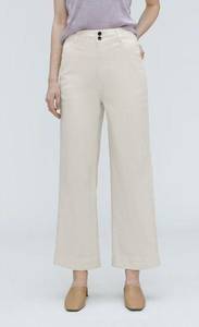 Everlane The Organic Cotton Wide-Leg Pant Denim Jean Bone Cream Size 00 NWT