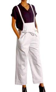 medium off white cropped wide leg overall pants P2 2399