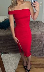 Revolve Michael Costello x  Audrey dress red dress size XS one shoulder